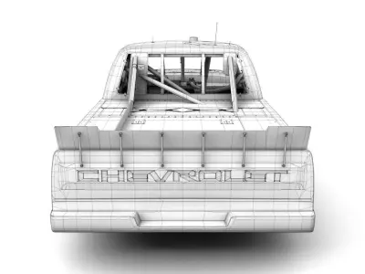 Chevrolet Silverado CWS NASCAR TRUCK 2020-2023 Low-poly 3D model