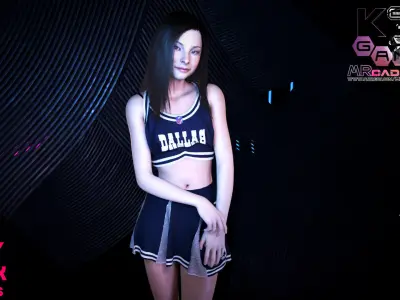 Cheerleader Outfit Zombie Style Low-poly 3D model