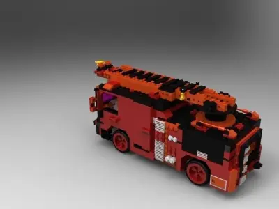 Lego FireTruck Free 3D model