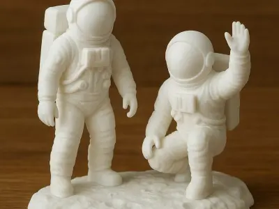 Astronauts on Lunar Surface 3D print model