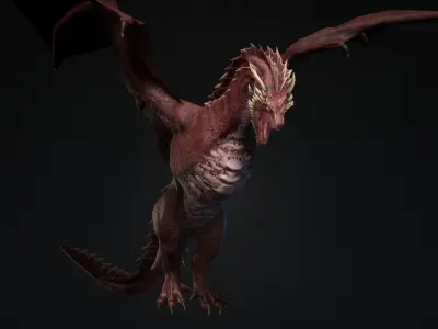 Dragon 2 UE4 and Unity Low-poly 3D model