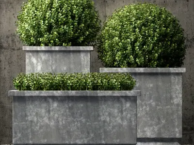 Restoration hardware estate zinc footed planters 3D model
