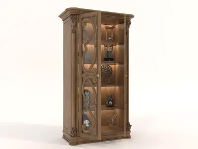Classic Display Cabinet and Decoration 8 3D model
