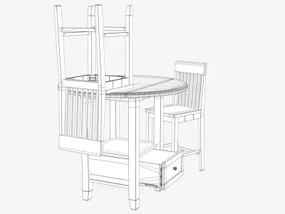 Modern Pub Table 3D model