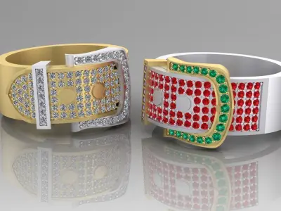 ring Buckle with diamonds  3D print model