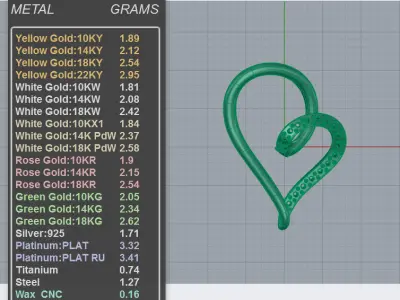 Brilliant Half Pave Heart Necklace 3D print model