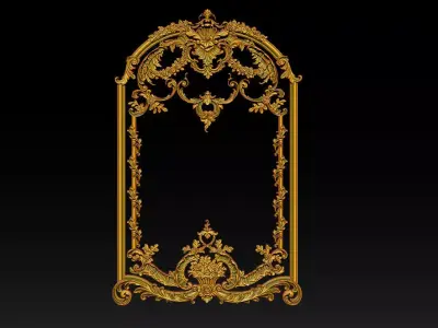 Ornamental Relief CNC Model for Wooden Doors and Wall Panels 3A 3D print model