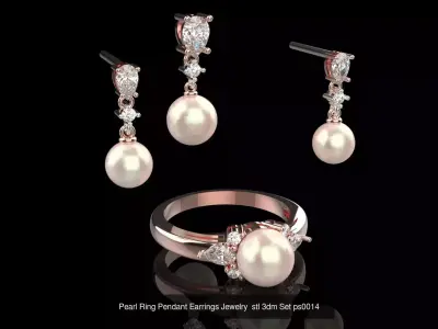 pearl jewelry stl 3d minimal collection 3D Model Pack