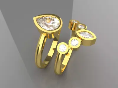 Eternal Link STL 3D Ring Set model wr0016 3D print model