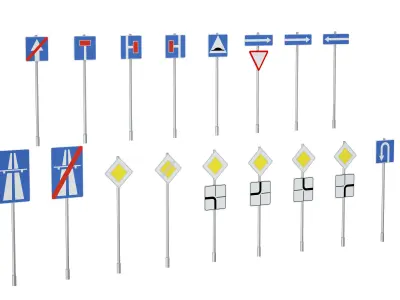road sign set 3D model