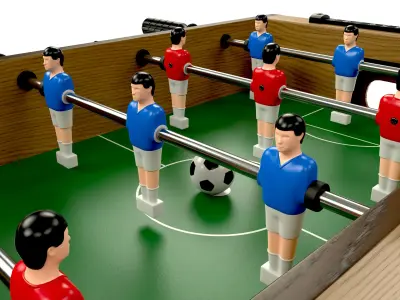 Football Table Game Wooden 3D model