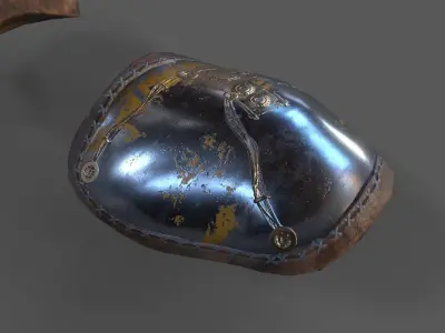 Punk Steam Shoulder pad pack 14 Low-poly 3D model