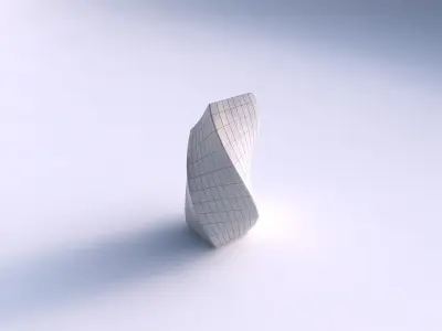 Vase twisted bent quadratic with grid plates 3D print model