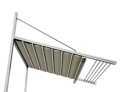 Motorized Pergola 3 stainless steel satin polished 3D model