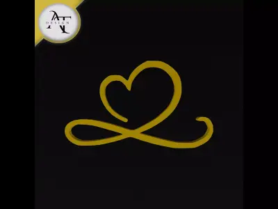 Simple Heart Symbol - 2D Art Free 3D print model