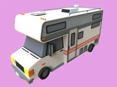 Lowpoly Camper Low-poly 3D model