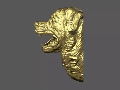 Barking Rottweiler Bust 3D print model
