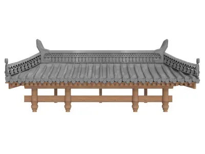 Chinese eaves Low-poly 3D model