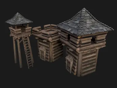 Medieval Towers Pack Low-poly 3D model