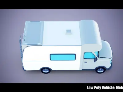 Low Poly Vehicle -  Motorhome Low-poly 3D model