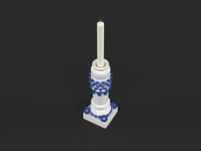 Candlestick with candle 3D model