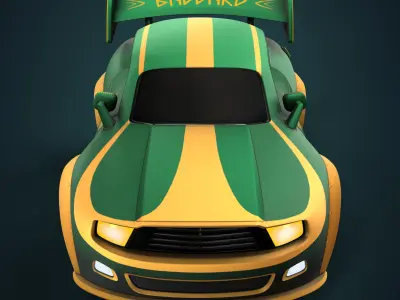 Cartoon Car Low-poly 3D model