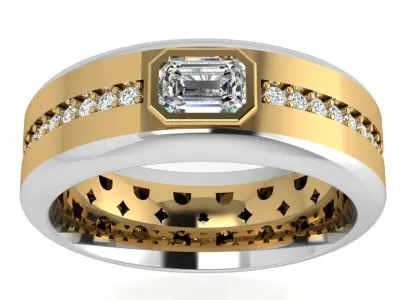 Emerald Bezel Setting Band 4416 3D print model