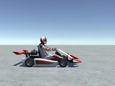 Low Poly Kart With Player 12 Low-poly 3D model