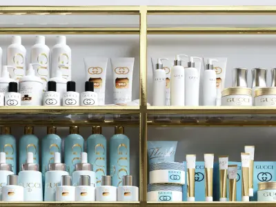 A set of premium cosmetics for a beauty salon 3D model