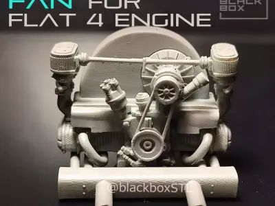 Rounded Fan set FOR FLAT 4 BASE ENGINE 1-24TH 3D print model