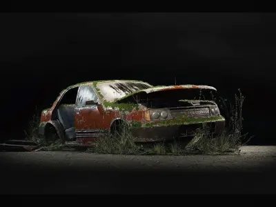 Procedural Vehicles - Sedan UE4 UE5 Low-poly 3D model