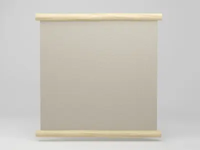 Hanging Scroll Traditional Asian Bamboo Style 3D Model 3D model