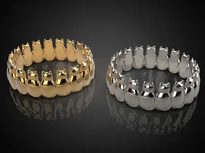  Cute cats jewelry ring R6 3D print model