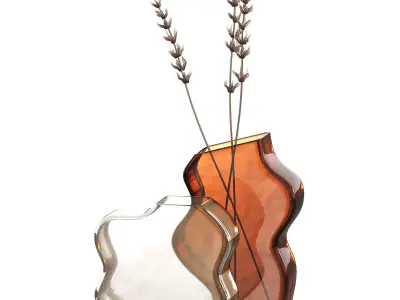 Decorative Glass Vases Frosted colored glass 3D model