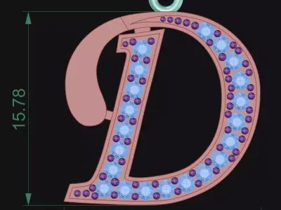 LETTER PENDANT D 3D print model