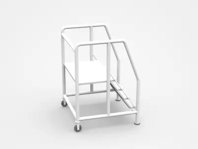 Movable Industrial Staircase Ladder Platform 3D model