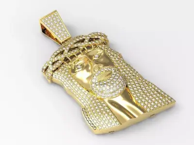 Jesus diamond pendant 3D print model
