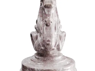 Horse statue Low-poly 3D model 9