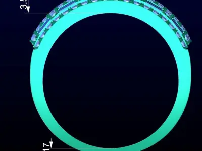 Diamond Fashion Ring 5 3D print model