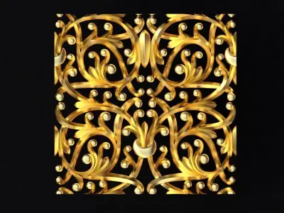 Central decor ornament for furniture 3D model 495