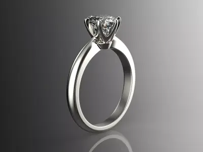 Engagement diamond ring set 0068 V1 3D print model