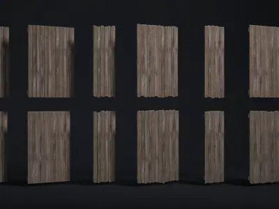 Wooden Planks Pack 01 Low-poly 3D model