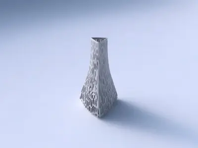 Vase grounded triangle with organic lattice and twisted thick... 3D print model
