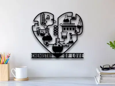 Love Of Chemistry Wall Art 3D print model
