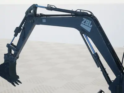 ZBL Mini Excavator v2 - Unreal Engine Project Low-poly 3D model