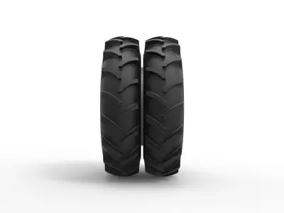 Double Wheel of Vintage Monster truck Scale 1 to 25 3D print model