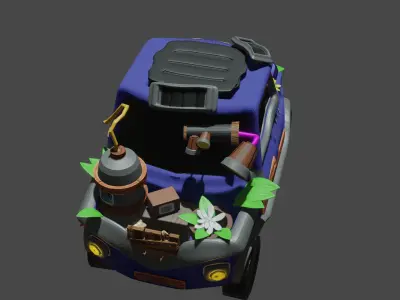 cartoon car  Low-poly 3D model buy