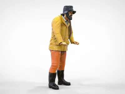 N4 Old Fisherman with rope 3D print model