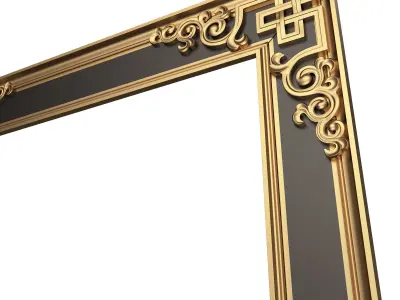 Classic Frame and Mirror 072 Low-poly 3D model