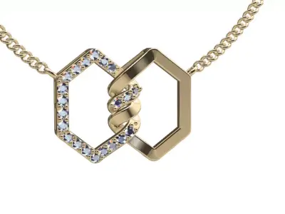 elegant twisted jewelry pendant 3D print model